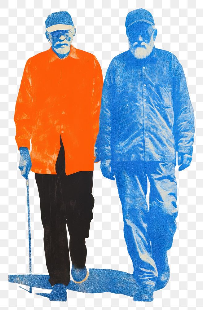 PNG Old people adult blue men