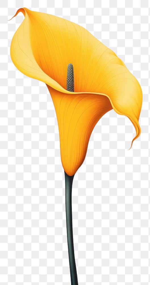 PNG Calla lily flower yellow petal plant. AI generated Image by rawpixel.