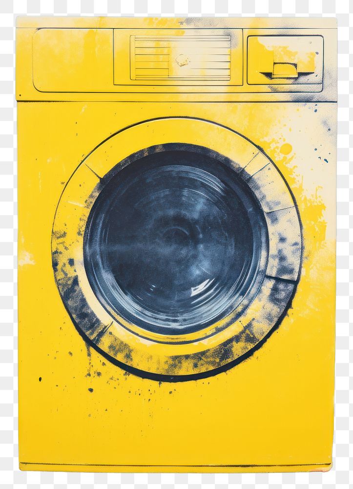 PNG Washing machine top load appliance yellow dryer. AI generated Image by rawpixel.