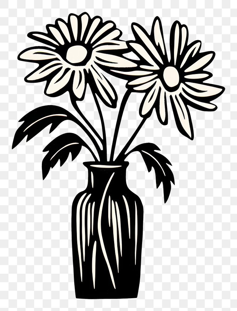PNG Simple daisy in vase flower plant white. AI generated Image by rawpixel.