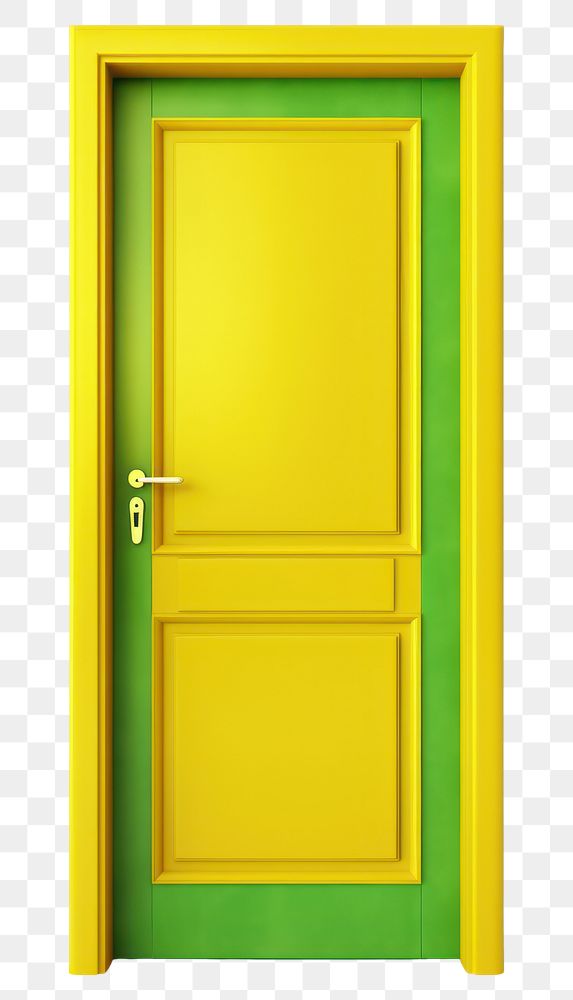 PNG  Yellow painted door green white background architecture. AI generated Image by rawpixel.