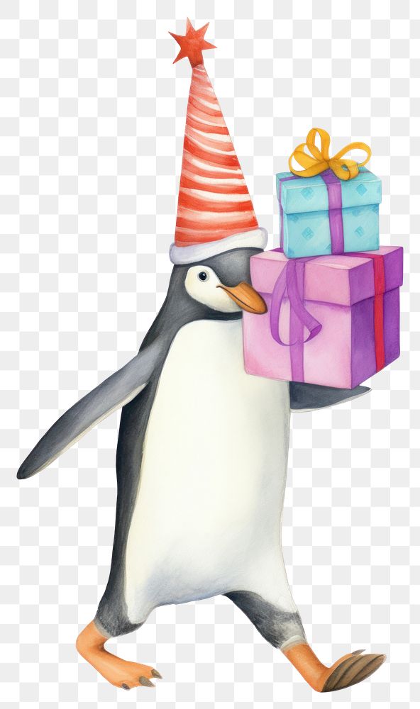 PNG Penguin Holding Gift box | Premium PNG - rawpixel