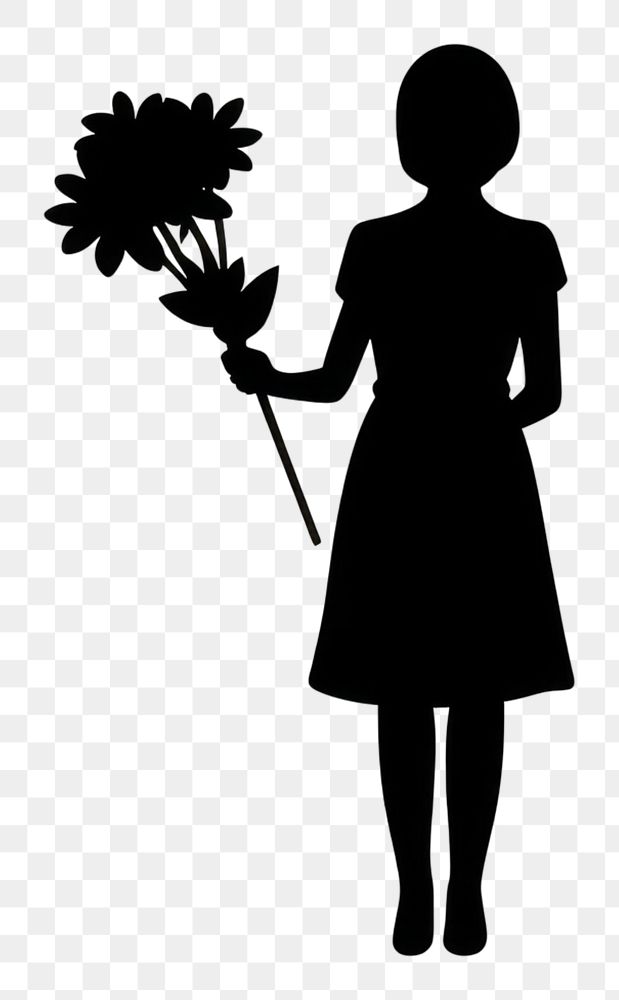 PNG Sillouette bouquet silhouette flower plant. AI generated Image by rawpixel.