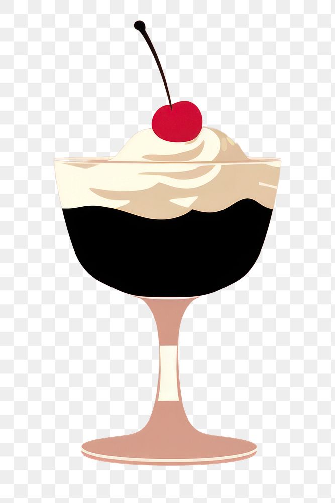 PNG Sillouette ice-cream sundae dessert glass food. AI generated Image by rawpixel.