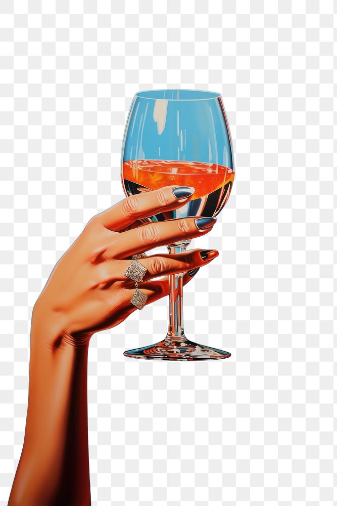 PNG A hand holding a small Champagne champagne drink glass