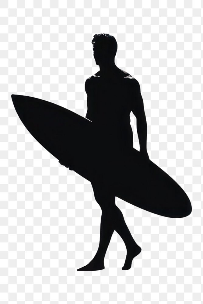 PNG Man silhouette surfboard outdoors. AI generated Image by rawpixel.
