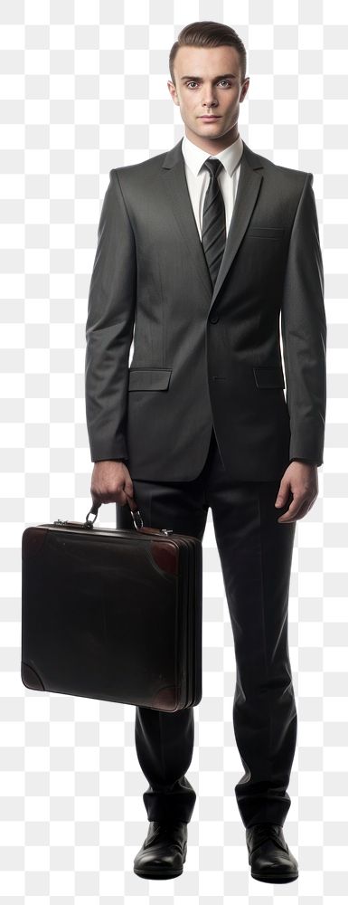 PNG Briefcase suitcase portrait standing. AI generated Image by rawpixel.