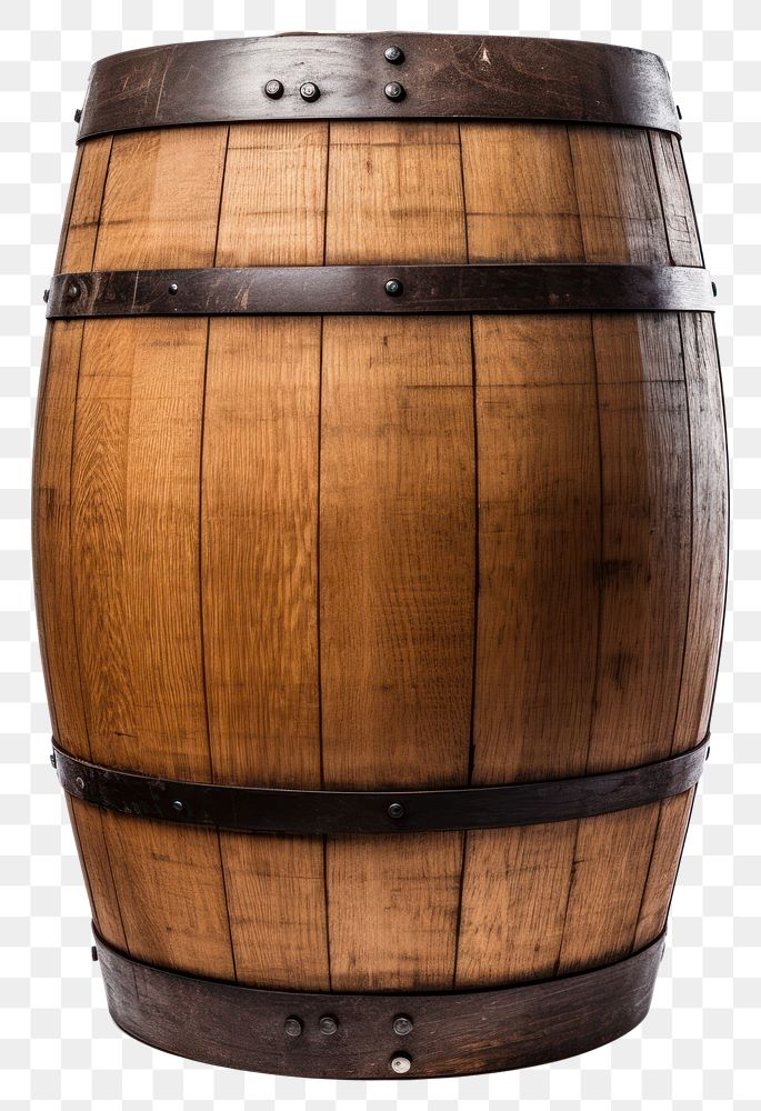 PNG Wood wine barrel keg white background membranophone. AI generated Image by rawpixel.