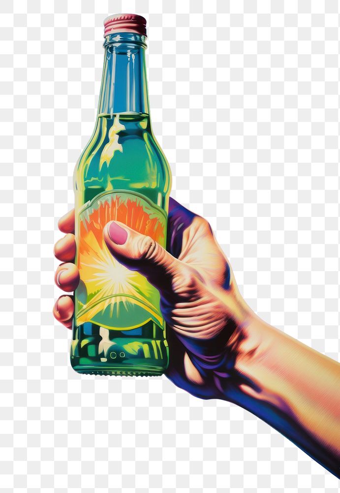 PNG A hand holding a beer bottle drink refreshment beverage. AI generated Image by rawpixel.