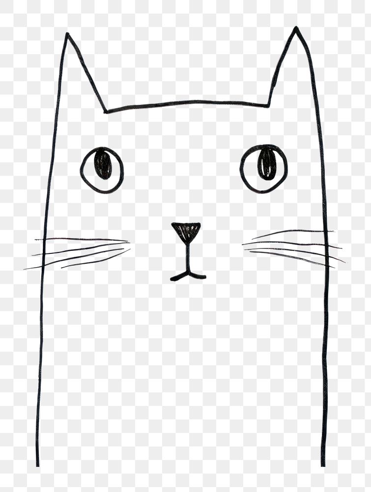 PNG Minimal illustration of a cat drawing sketch animal. AI generated Image by rawpixel.