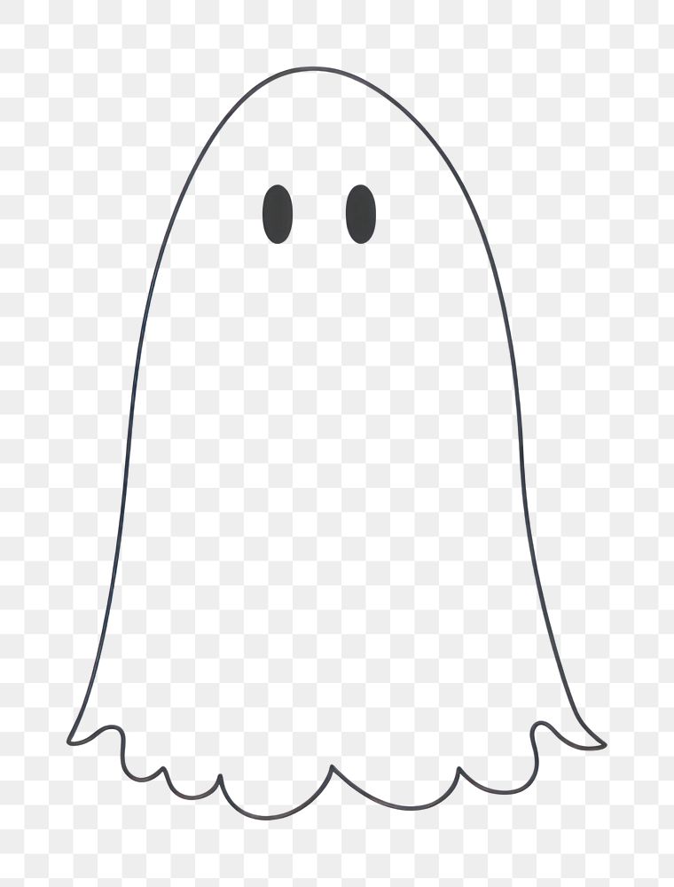 PNG Minimal illustration of cute ghost drawing sketch white. AI generated Image by rawpixel.