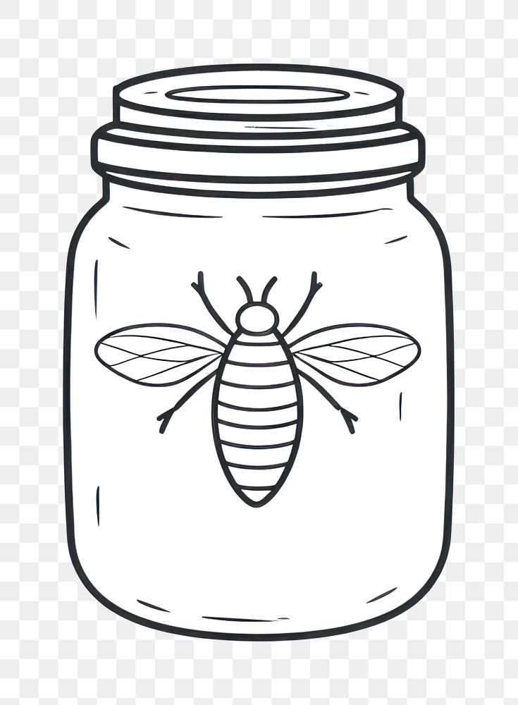 Minimal illustration of honey jar drawing bottle sketch. AI generated Image by rawpixel.