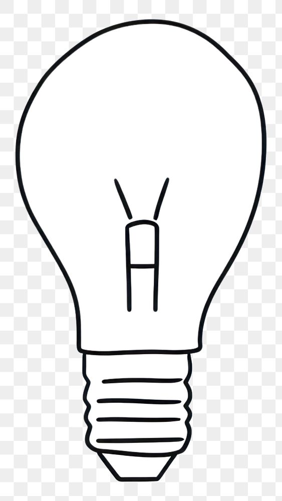 Minimal illustration of lightbulb drawing sketch line. AI generated Image by rawpixel.