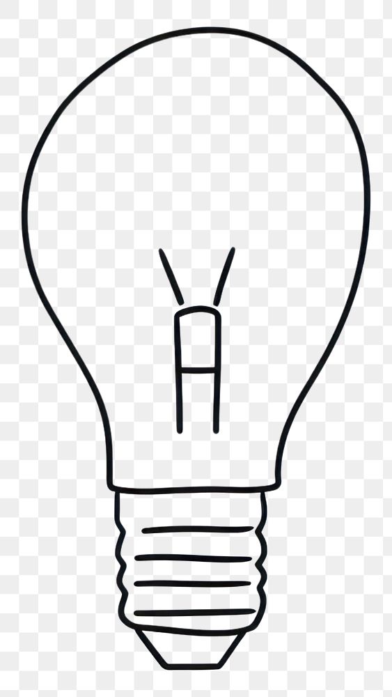PNG Minimal illustration of lightbulb drawing sketch line. AI generated Image by rawpixel.