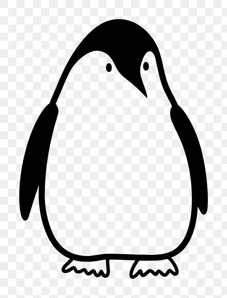 PNG Minimal illustration of penguin drawing animal sketch. AI generated Image by rawpixel.