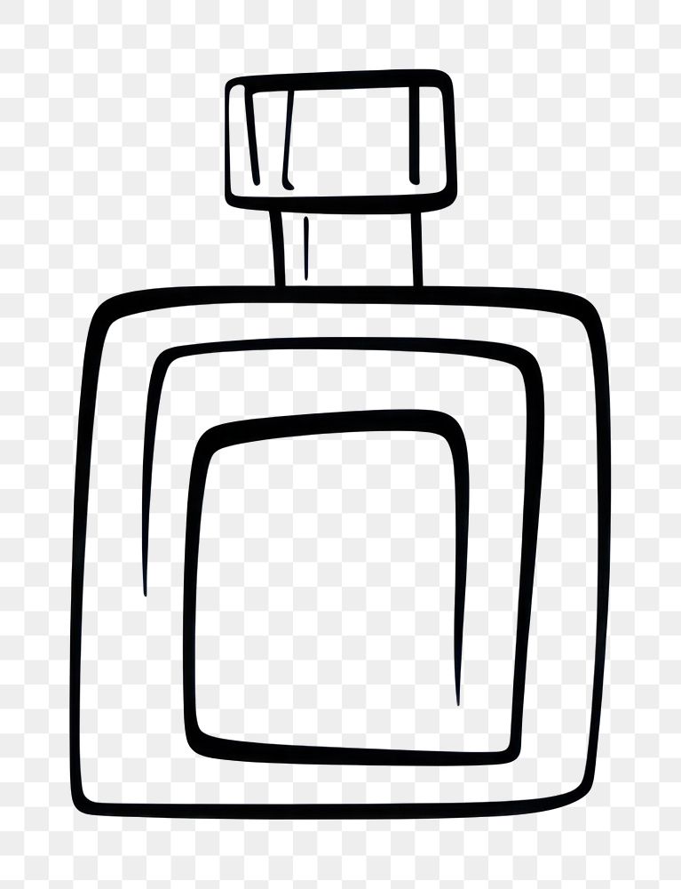 PNG Minimal illustration of perfume bottle drawing sketch black. AI generated Image by rawpixel.