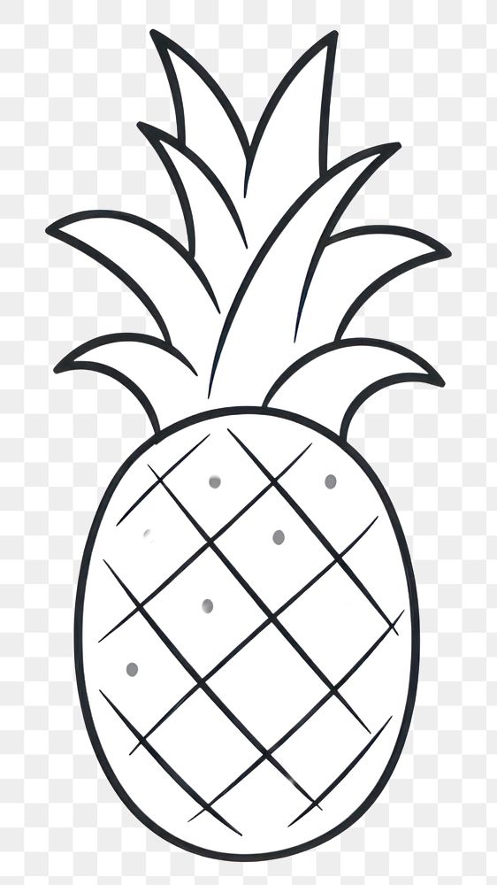 Minimal illustration of pineapple drawing sketch fruit. AI generated Image by rawpixel.