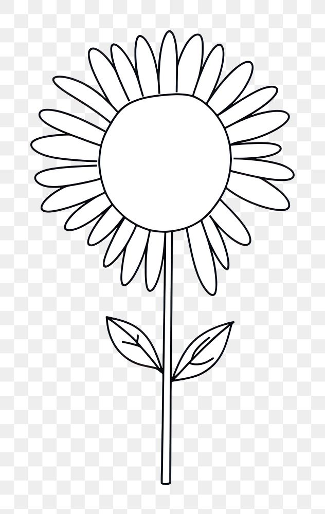 Minimal illustration of sunflower drawing sketch plant. AI generated Image by rawpixel.
