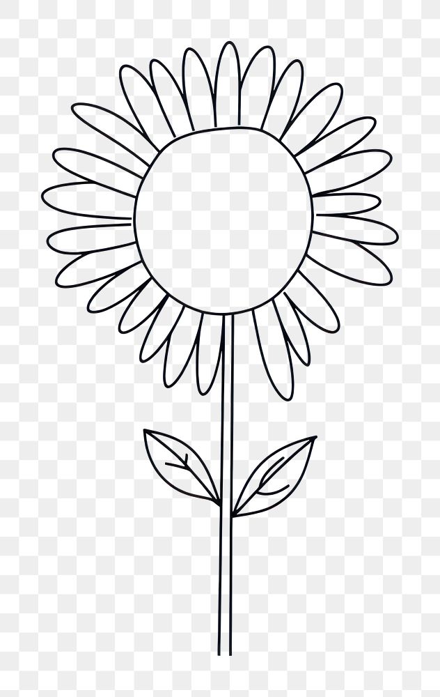 PNG Minimal illustration of sunflower drawing sketch plant. AI generated Image by rawpixel.