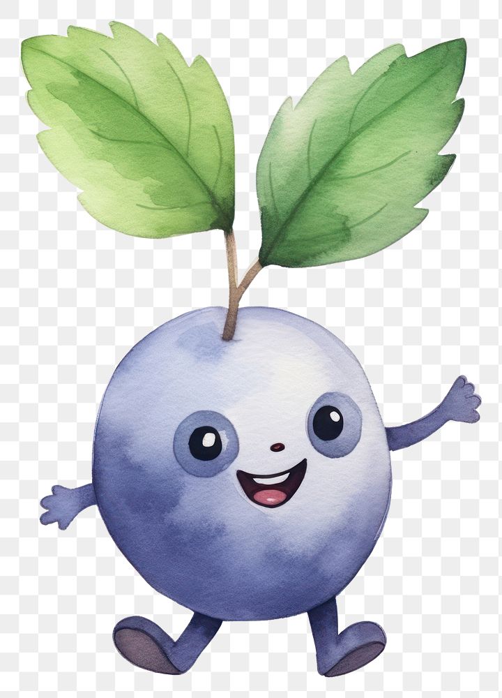 PNG  Dancing blueberry drawing plant cute. AI generated Image by rawpixel.