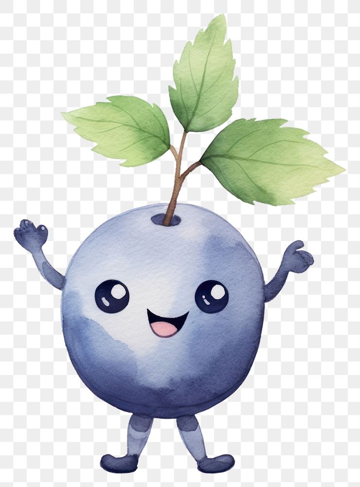 PNG  Dancing blueberry plant cute leaf. AI generated Image by rawpixel.