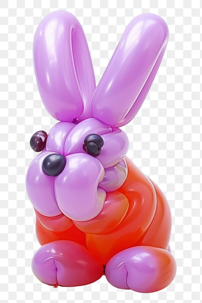 PNG  A rabbit balloon toy white background. AI generated Image by rawpixel.