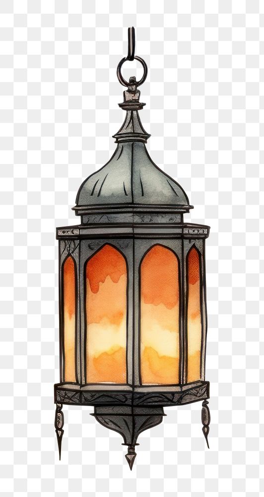 PNG Ramadan lamp lantern sketch architecture. AI generated Image by rawpixel.