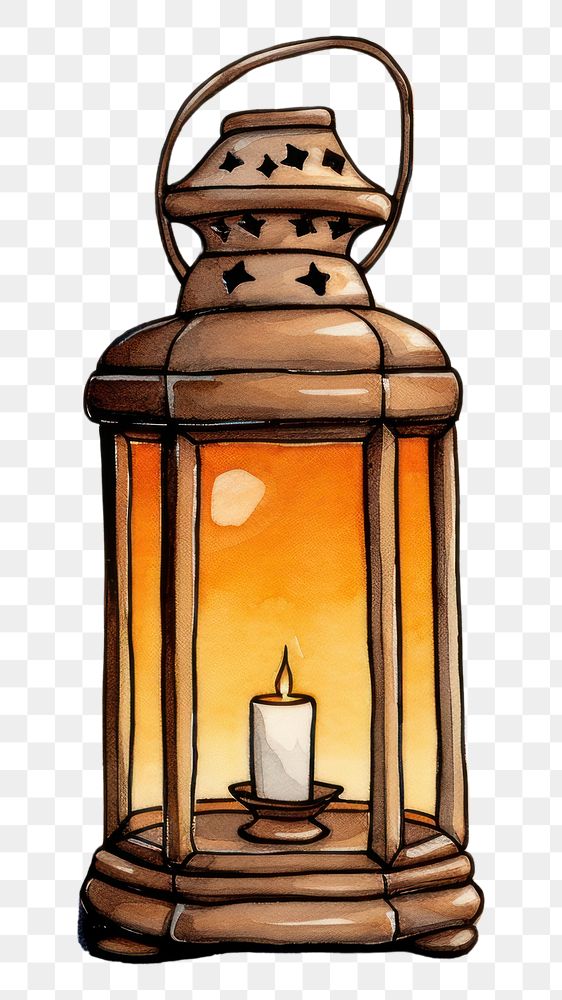 PNG Ramadan lantern cartoon sketch lamp. AI generated Image by rawpixel.