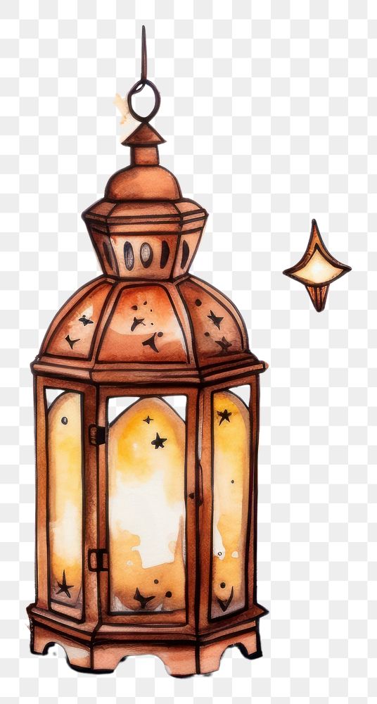 PNG  Ramadan lantern sketch architecture illuminated. AI generated Image by rawpixel.