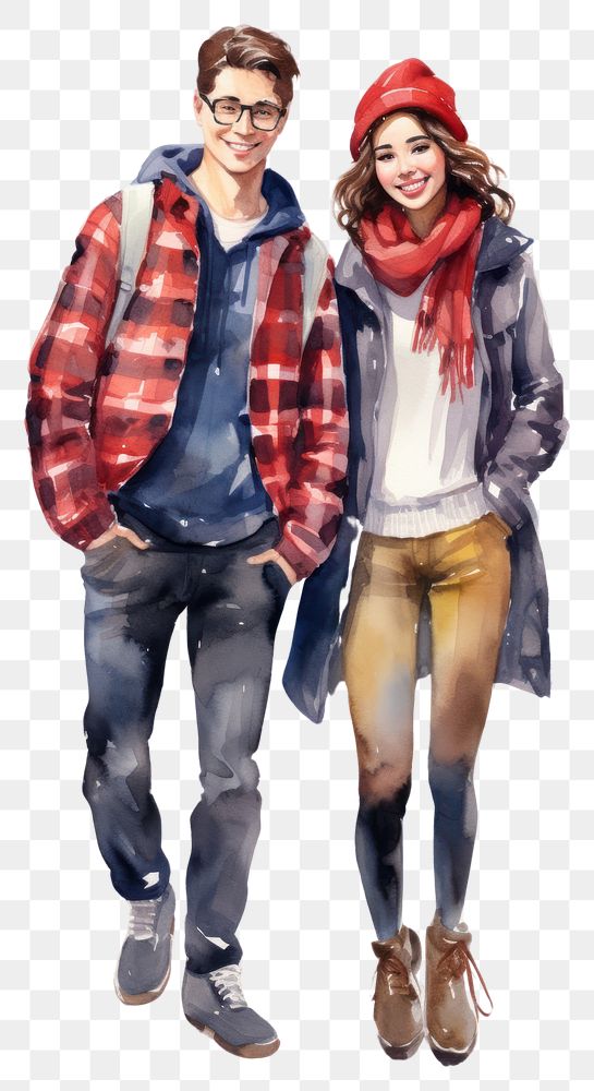 PNG  Student couple footwear portrait jacket. AI generated Image by rawpixel.