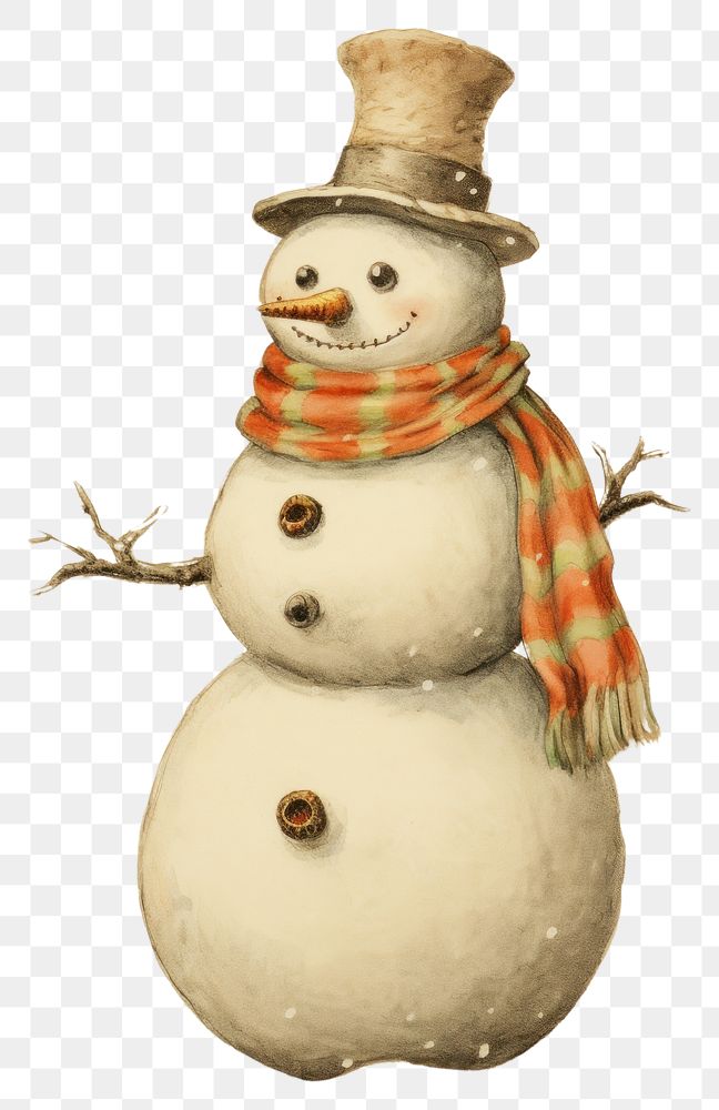 PNG Snowman painting drawing winter. AI generated Image by rawpixel.