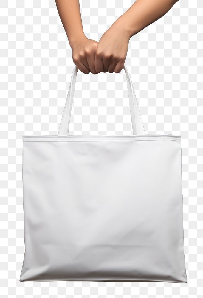 PNG Mock up canvas tote bag handbag adult white. AI generated Image by rawpixel.