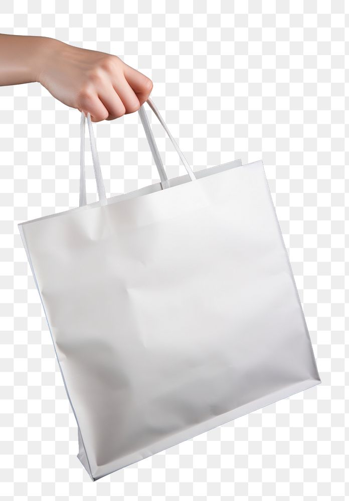 PNG Mock up paper shopping bag handbag holding white. AI generated Image by rawpixel.