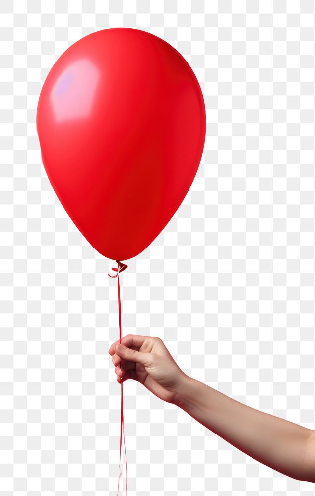 PNG Balloon holding hand red. AI generated Image by rawpixel.