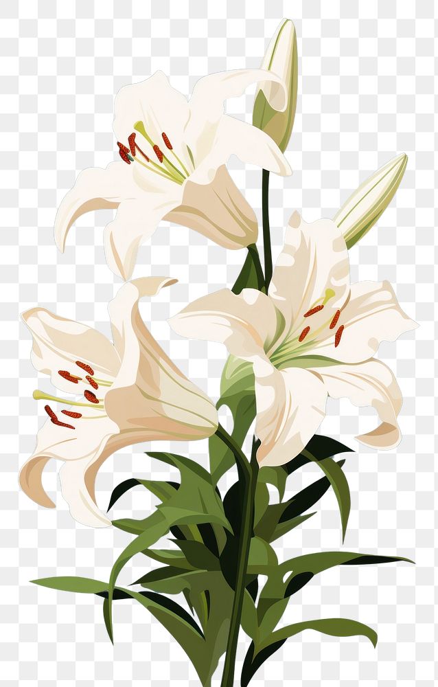 PNG Madonna lily bouquet flower plant inflorescence. AI generated Image by rawpixel.