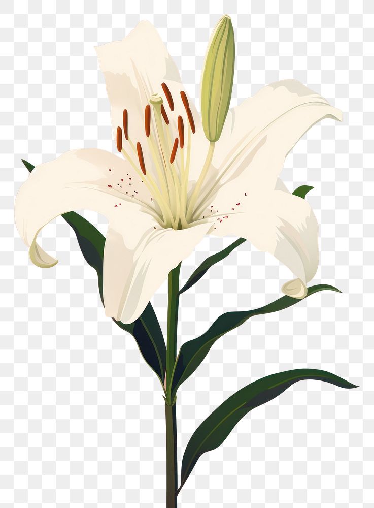 PNG Flower plant lily inflorescence. AI generated Image by rawpixel.