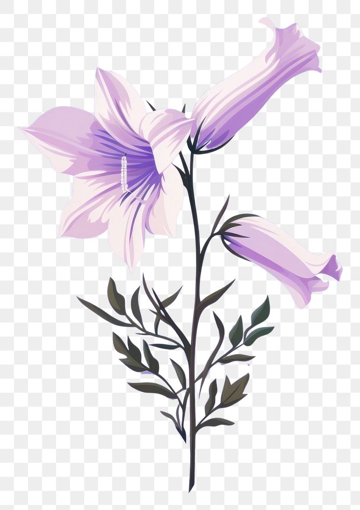 PNG Bellflower petal plant inflorescence. AI generated Image by rawpixel.