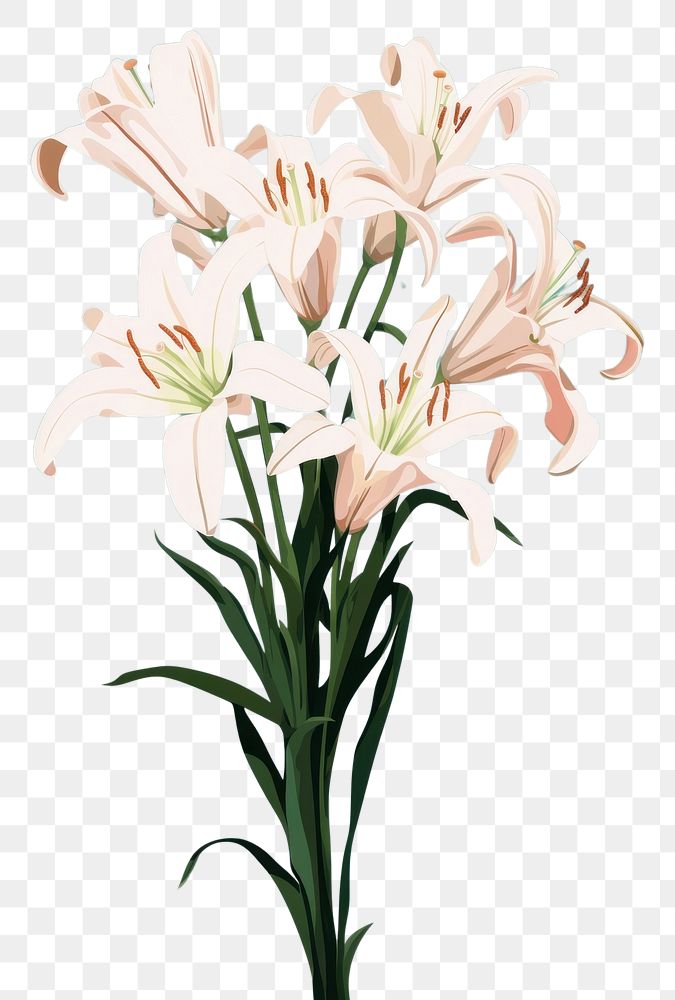 PNG Madonna lily bouquet flower plant amaryllidaceae. AI generated Image by rawpixel.