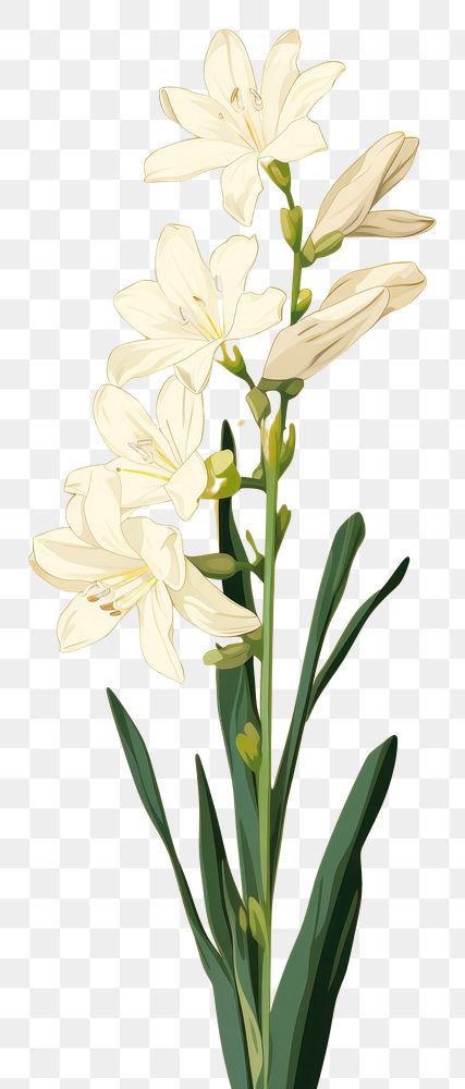 PNG Tuberose blossom flower yellow. AI generated Image by rawpixel.