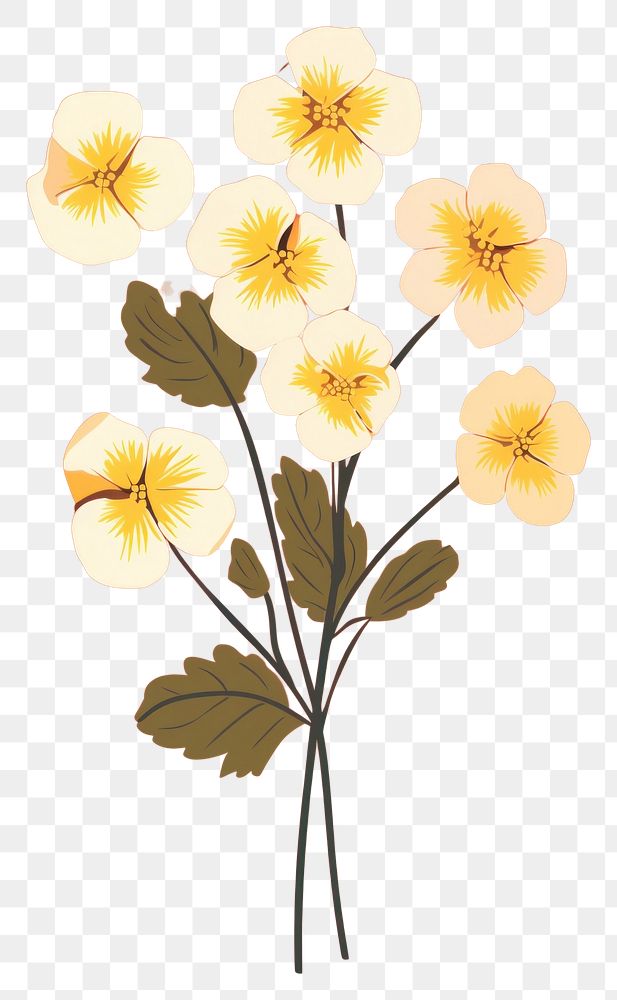 PNG Primrose bouquet flower plant inflorescence. AI generated Image by rawpixel.