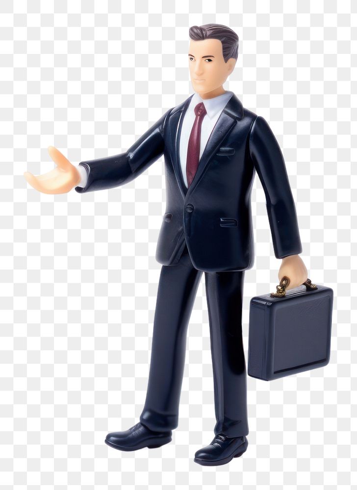 PNG Businessman briefcase figurine adult. AI generated Image by rawpixel.