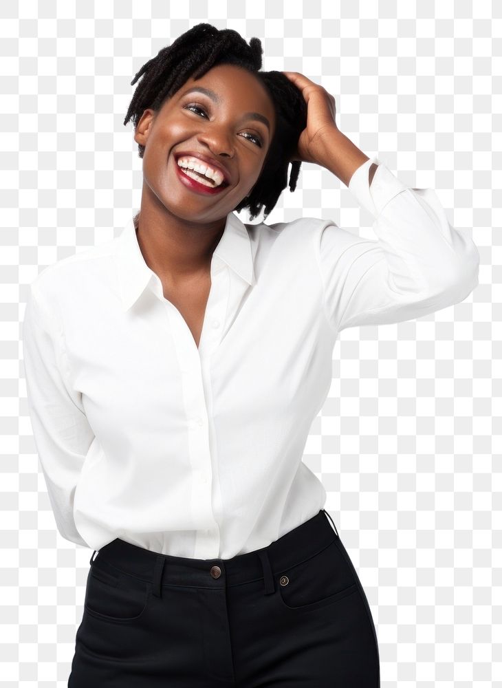 PNG Black Woman smilling laughing smile adult. AI generated Image by rawpixel.