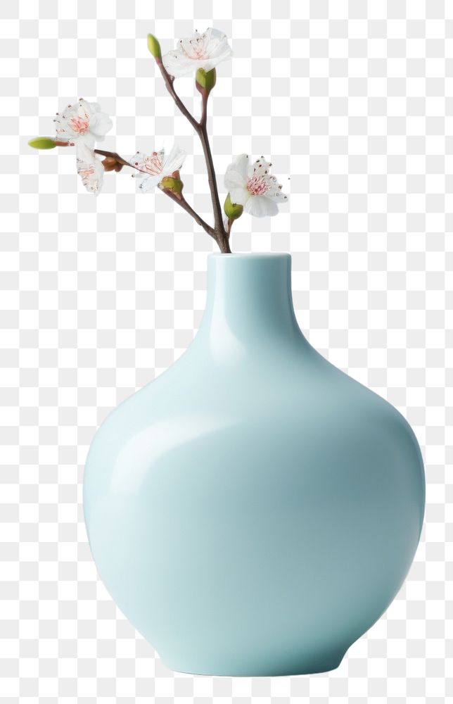 PNG Color cute vase porcelain flower plant. AI generated Image by rawpixel.