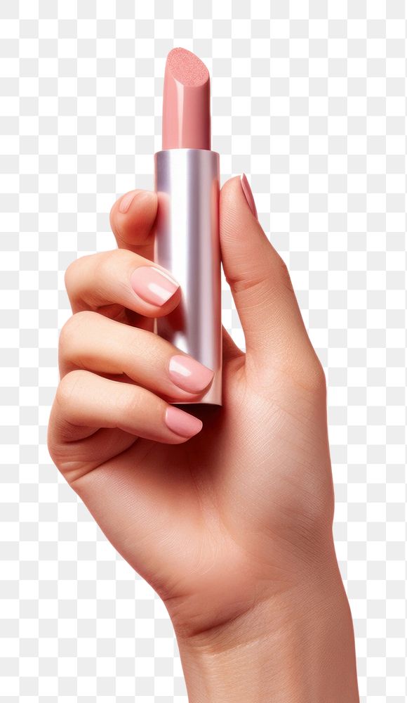 PNG Lipstick cosmetics holding hand. AI generated Image by rawpixel.