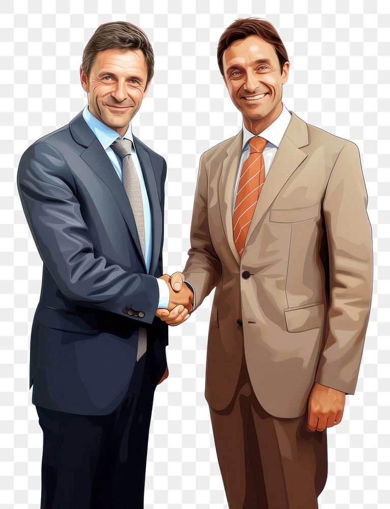 PNG  2 business men shaking hand blazer adult togetherness. AI generated Image by rawpixel.