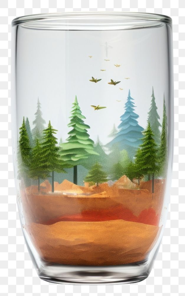 PNG  Tumbler glass plant vase. AI generated Image by rawpixel.