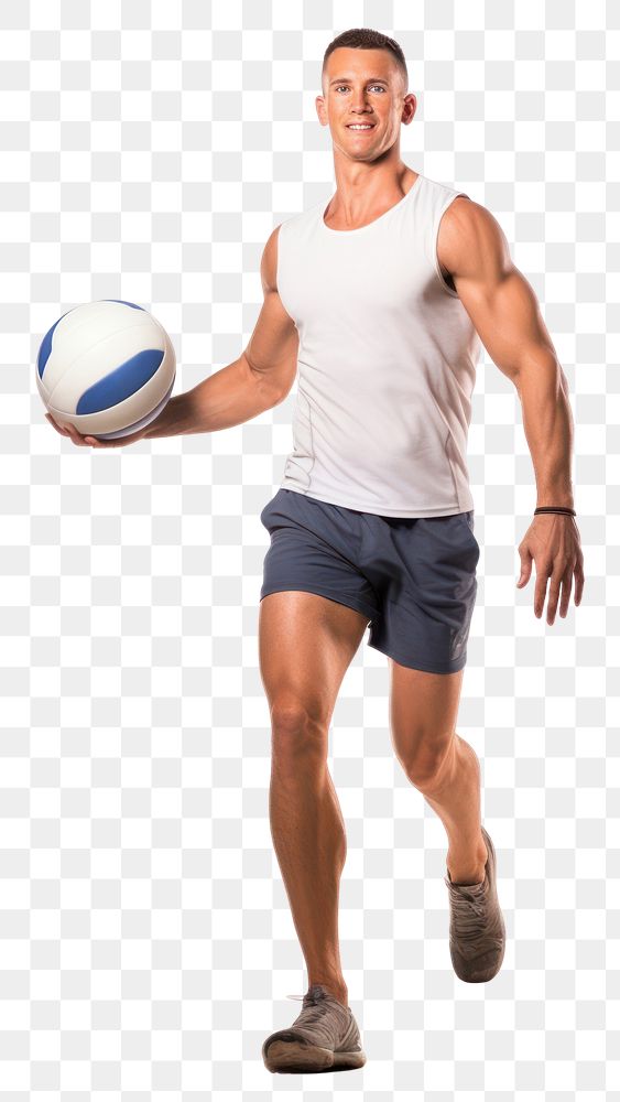 PNG Sportsman playing a volleyball sports football footwear. AI generated Image by rawpixel.