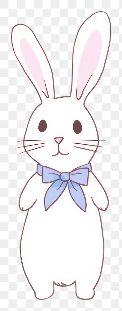 PNG Rabbit wearing bow tie cartoon animal mammal. AI generated Image by rawpixel.