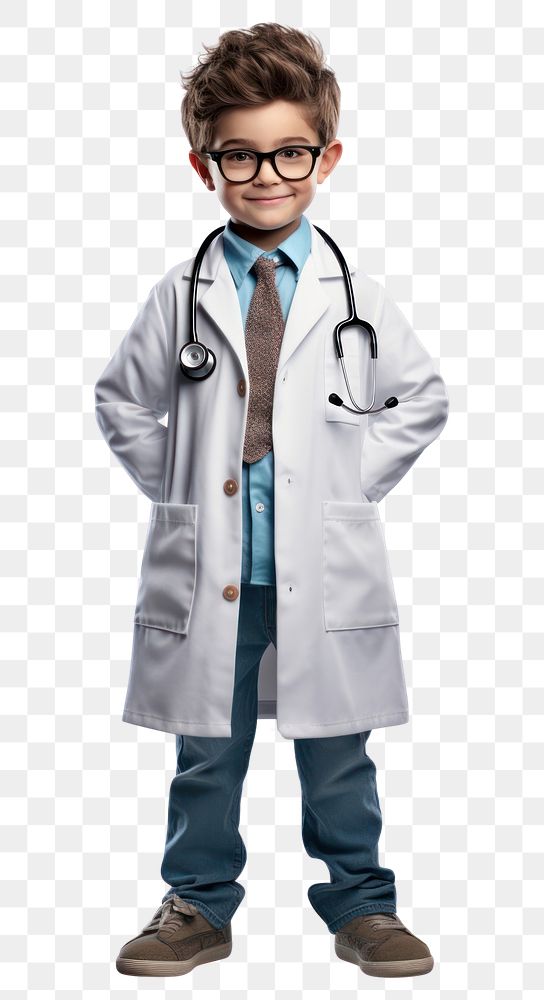 PNG  Doctor kid american doctor child white background. AI generated Image by rawpixel.