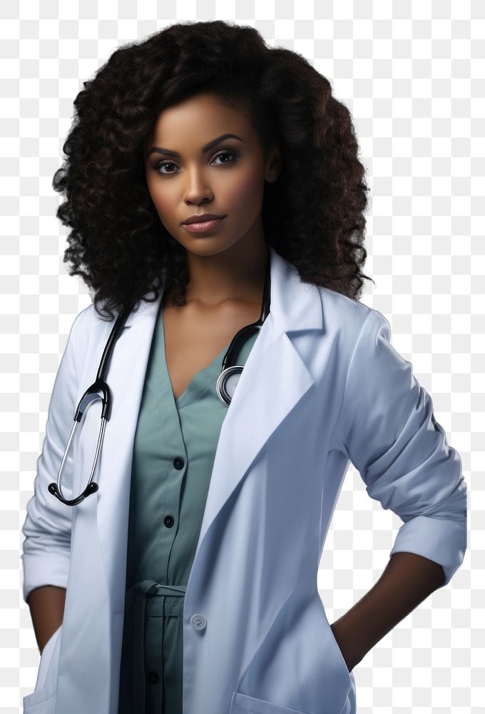 PNG  Doctor Woman black american doctor adult woman. AI generated Image by rawpixel.